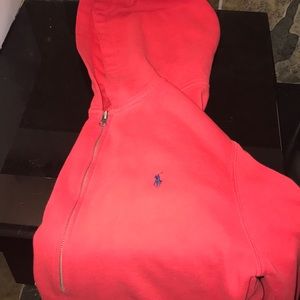 Red polo hoodie